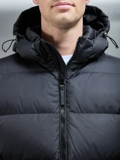 Mid Length Down Jacket - Midnight Black