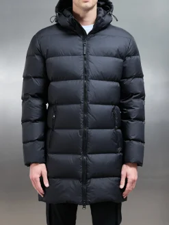 Mid Length Down Jacket - Midnight Black