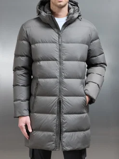 Mid Length Down Jacket - Olive