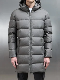 Mid Length Down Jacket - Olive