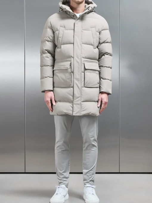 Mid Length Parka - Taupe