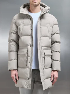 Mid Length Parka - Taupe