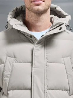 Mid Length Parka - Taupe