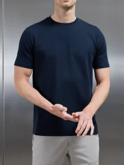 Mid Weight Interlock Essential T-Shirt - Navy
