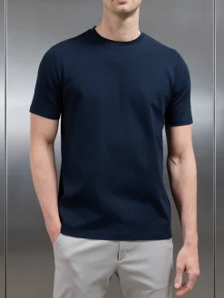 Mid Weight Interlock Essential T-Shirt - Navy