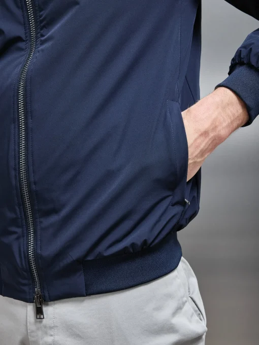 Nylon Padded Bomber Jacket - Navy