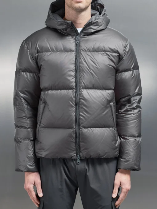 Quilted Down Jacket - Grey