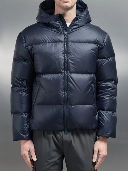Quilted Down Jacket - Navy