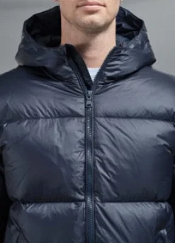 Quilted Down Jacket - Navy
