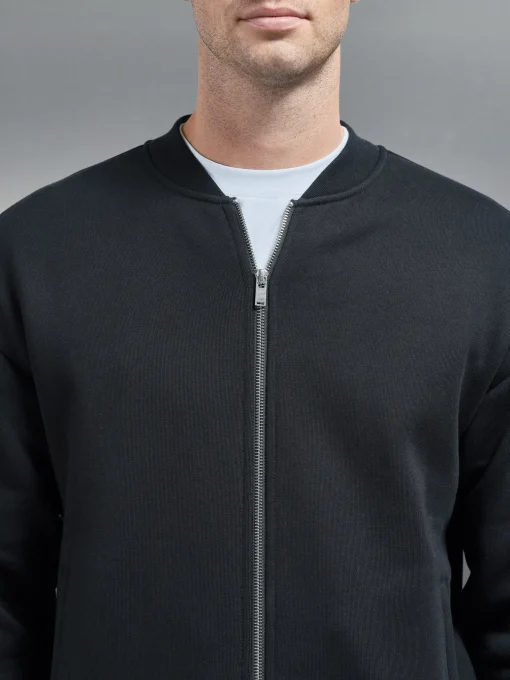 Relaxed Fit Bomber Jacket - Black