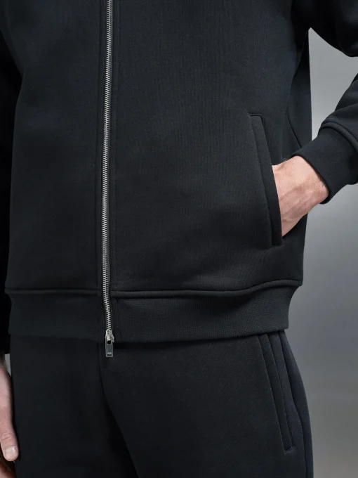 Relaxed Fit Bomber Jacket - Black