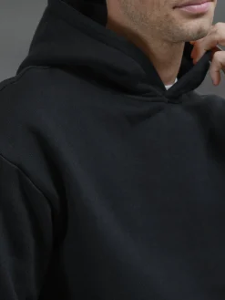 Relaxed Fit Hoodie - Black