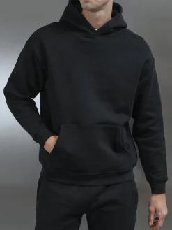 Relaxed Fit Hoodie - Black