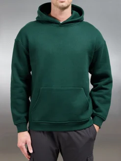 Relaxed Fit Hoodie - Rich Green
