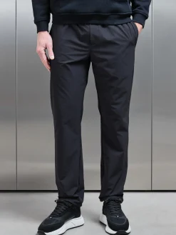 Relaxed Fit Nylon Trackpant - Black