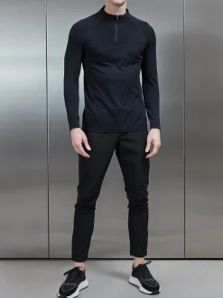 Seamless Performance Quarter Zip - Black