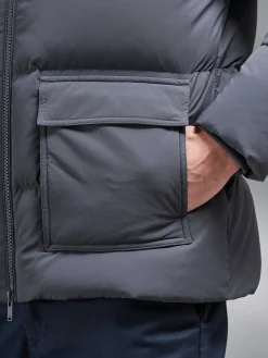 Short Down Parka - Grey