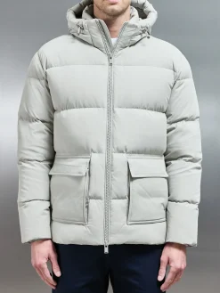 Short Down Parka - Stone