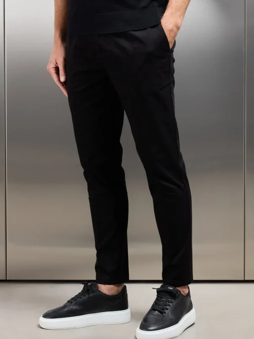 Side Adjuster Tailored Chino Trouser - Black
