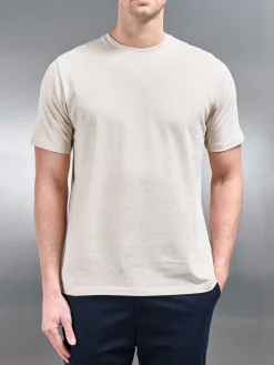 Slim Fit Cotton T-Shirt - Oatmeal Marl