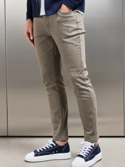 Slim Fit Denim Jeans - Olive