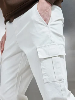 Smart Relaxed Cotton Cargo Pant - Off White