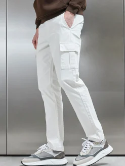 Smart Relaxed Cotton Cargo Pant - Off White