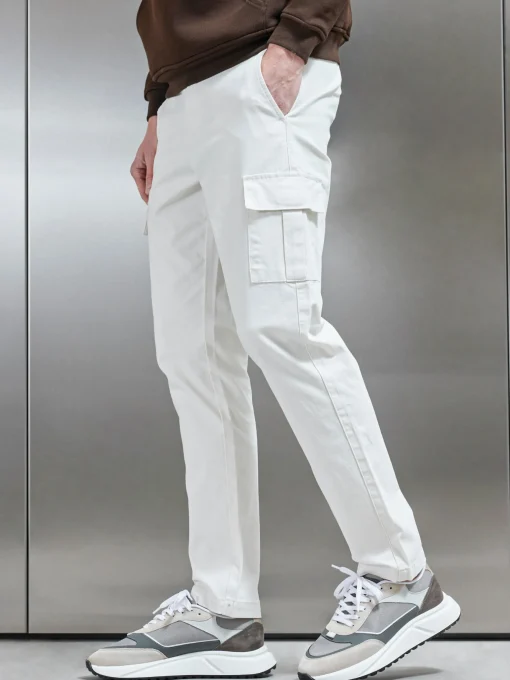 Smart Relaxed Cotton Cargo Pant - Off White