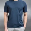 Stretch Slim Fit Cotton T-Shirt - Navy