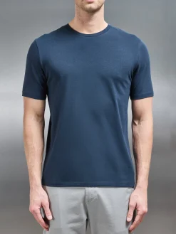 Stretch Slim Fit Cotton T-Shirt - Navy