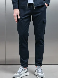 Tailored Cotton Cargo Pant - Navy