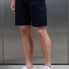 Tailored Cotton Cargo Short - Navy