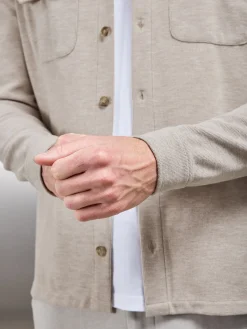 Textured Knitted Overshirt - Taupe