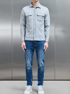 Textured Overshirt - Mid Grey