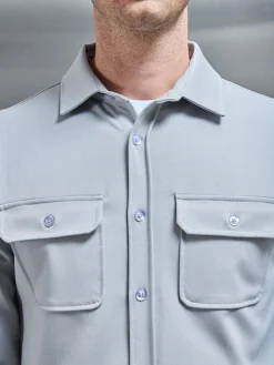 Textured Overshirt - Mid Grey