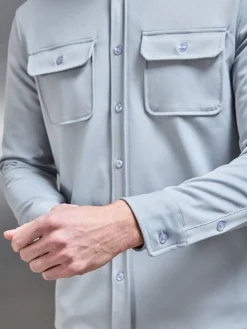 Textured Overshirt - Mid Grey