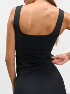 Womens Active Square Neck Vest - Black