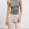 Womens Cotton Jersey Racer Vest - Sage