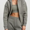 Womens Relaxed Zip Hoodie - Sage