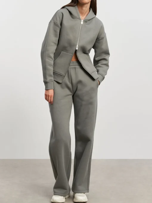 Womens Relaxed Zip Hoodie - Sage