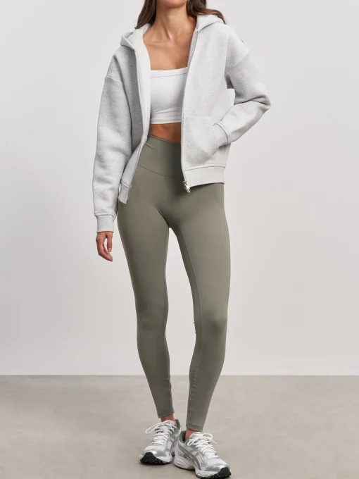 Womens Relaxed Zip Hoodie - Marl Grey
