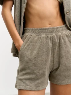 Womens Towelling Short - Taupe