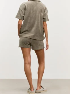 Womens Towelling Short - Taupe