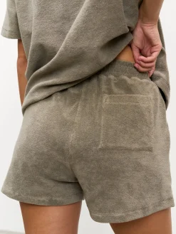 Womens Towelling Short - Taupe