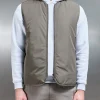 Zip Through Padded Vest - Olive
