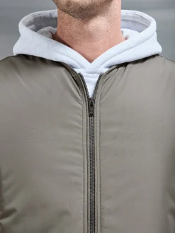 Zip Through Padded Vest - Olive